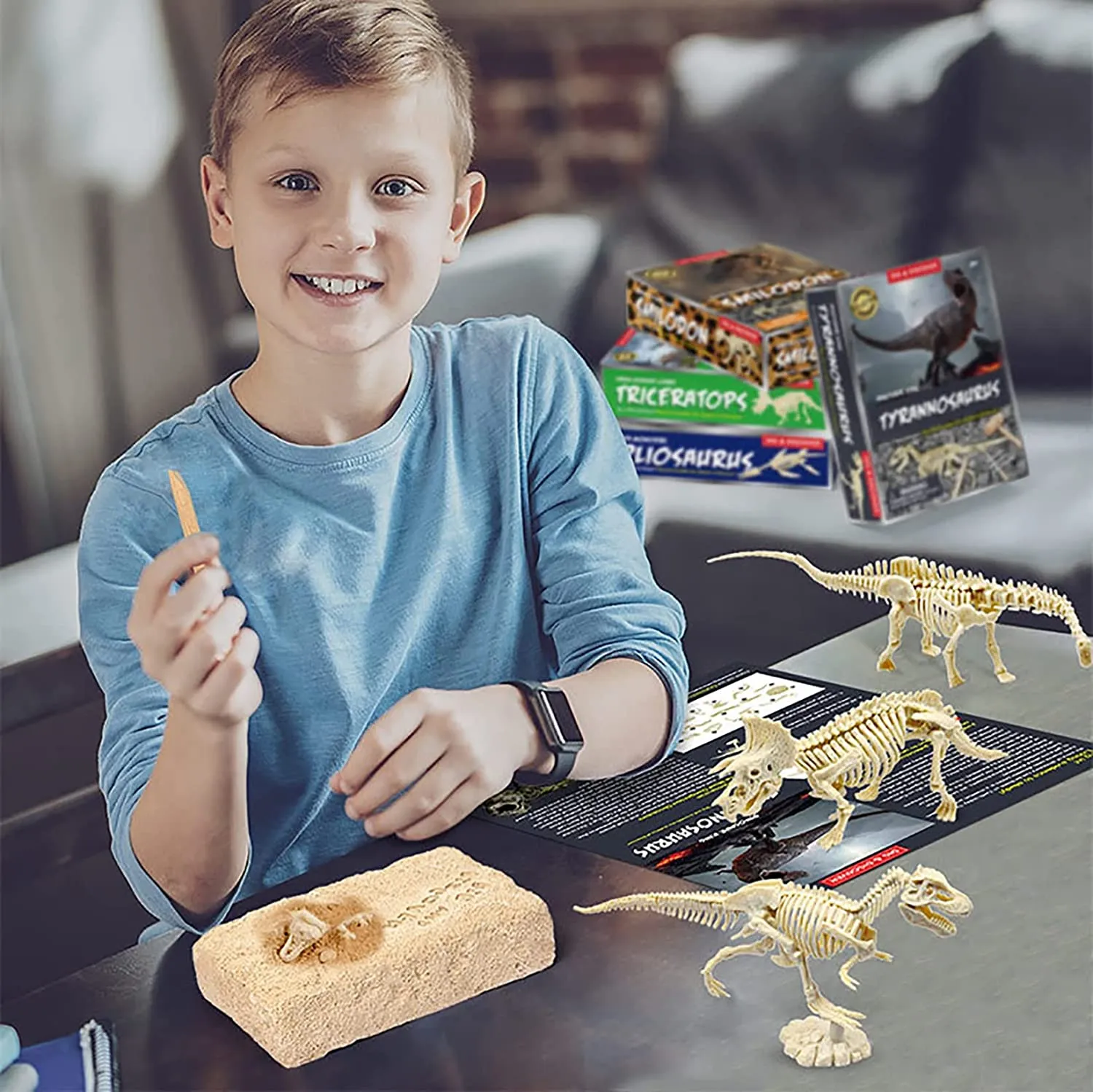 Dino Fossielen Graafset™ - Ontdek en Opgraven van Prehistorische Schatten - Educatieve Graafkit - Afbeelding 8