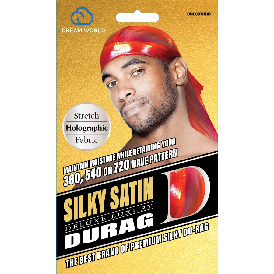Dream Holographic Smooth & Thick DuRag Red DRE007GRD