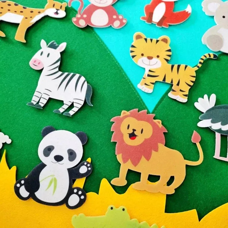 DIY Dieren Mountain™ - Plaats de Dieren op hun Plek - Creatief Viltbord voor Kinderen - Afbeelding 3