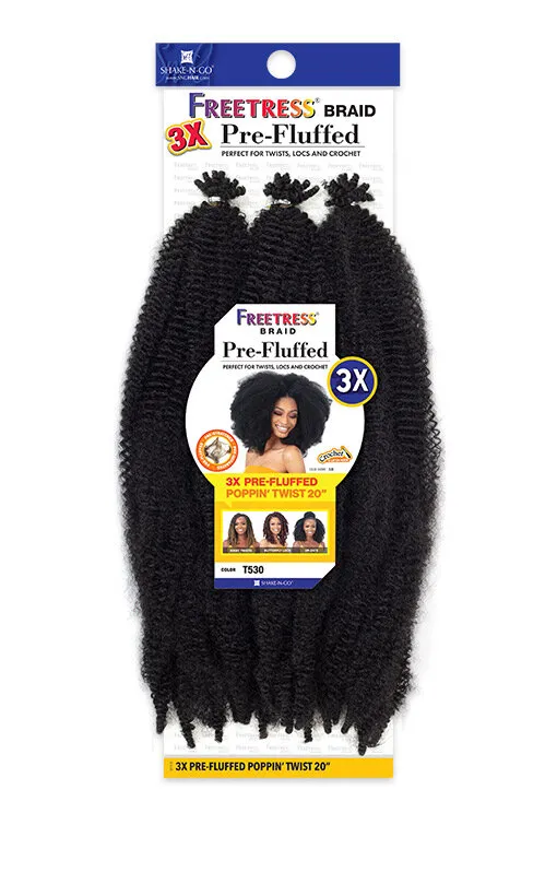 Freetress Crochet Braid 3x Pre-Fluffed Poppin Twist 20” - Afbeelding 4
