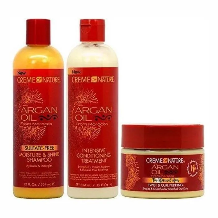 Creme Of Nature Argan Oil Combideal 9: Shampoo + Int. Cond. Treatment + Moisture Rich Hair Butter 7.5oz