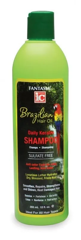 Fantasia IC Brazilian Hair Oil Daily Keratin Shampoo 12oz