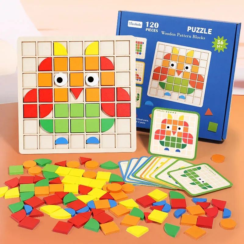Woody™ - Leren en spelen - Houten puzzel met patronen - Afbeelding 2