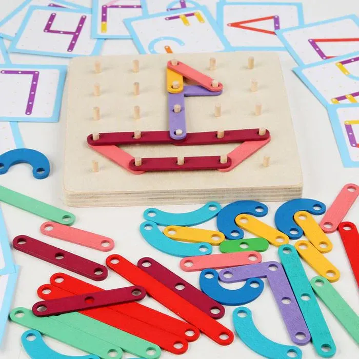 Woody™ - Creatief met prikbord - Puzzelplezier voor kinderen - Afbeelding 2